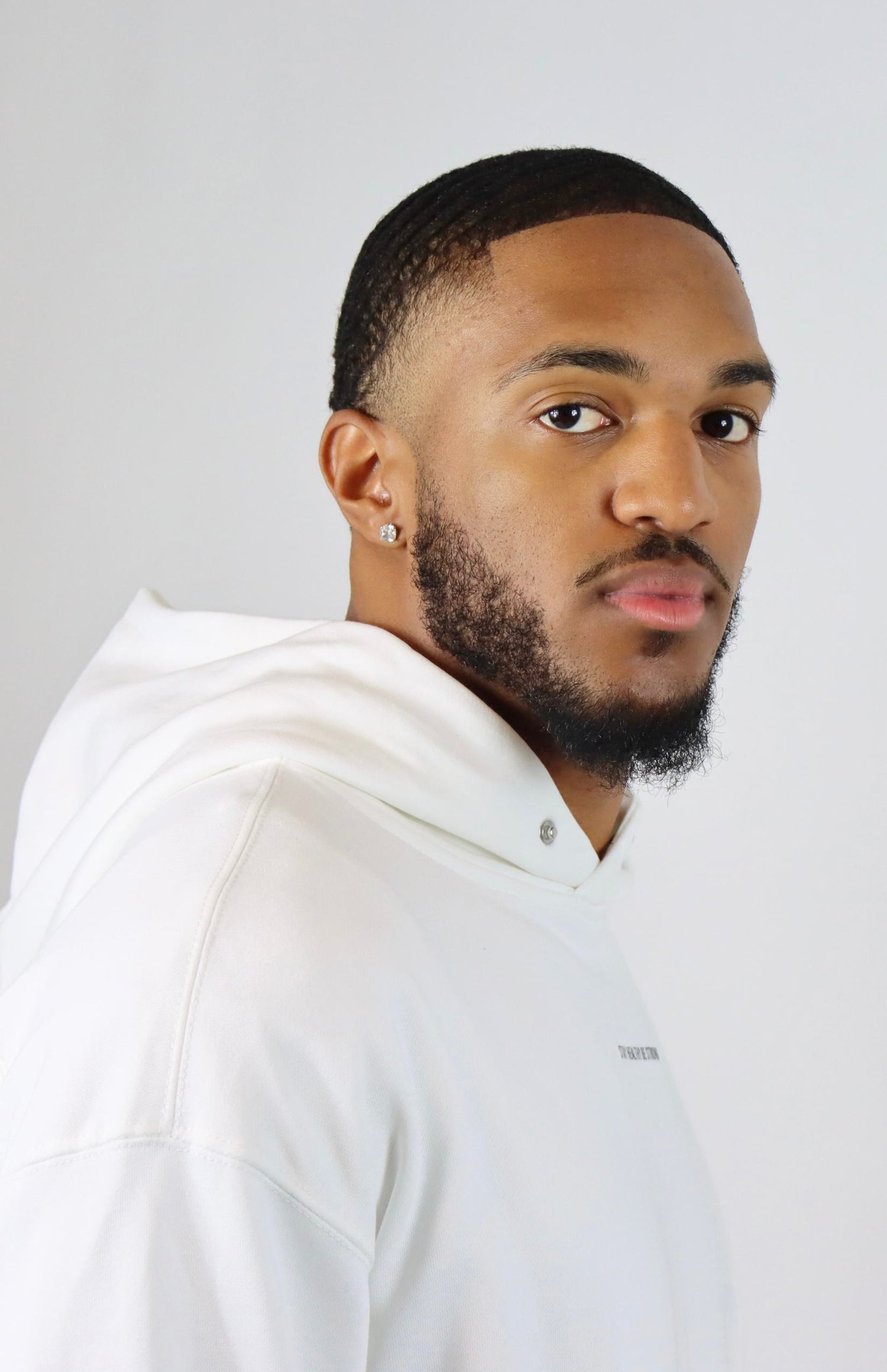 White oversized pullover hoodie