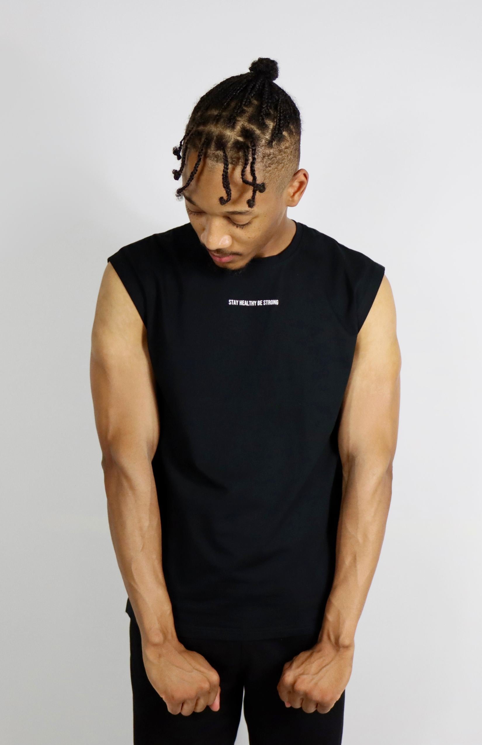 black oversized cutoff