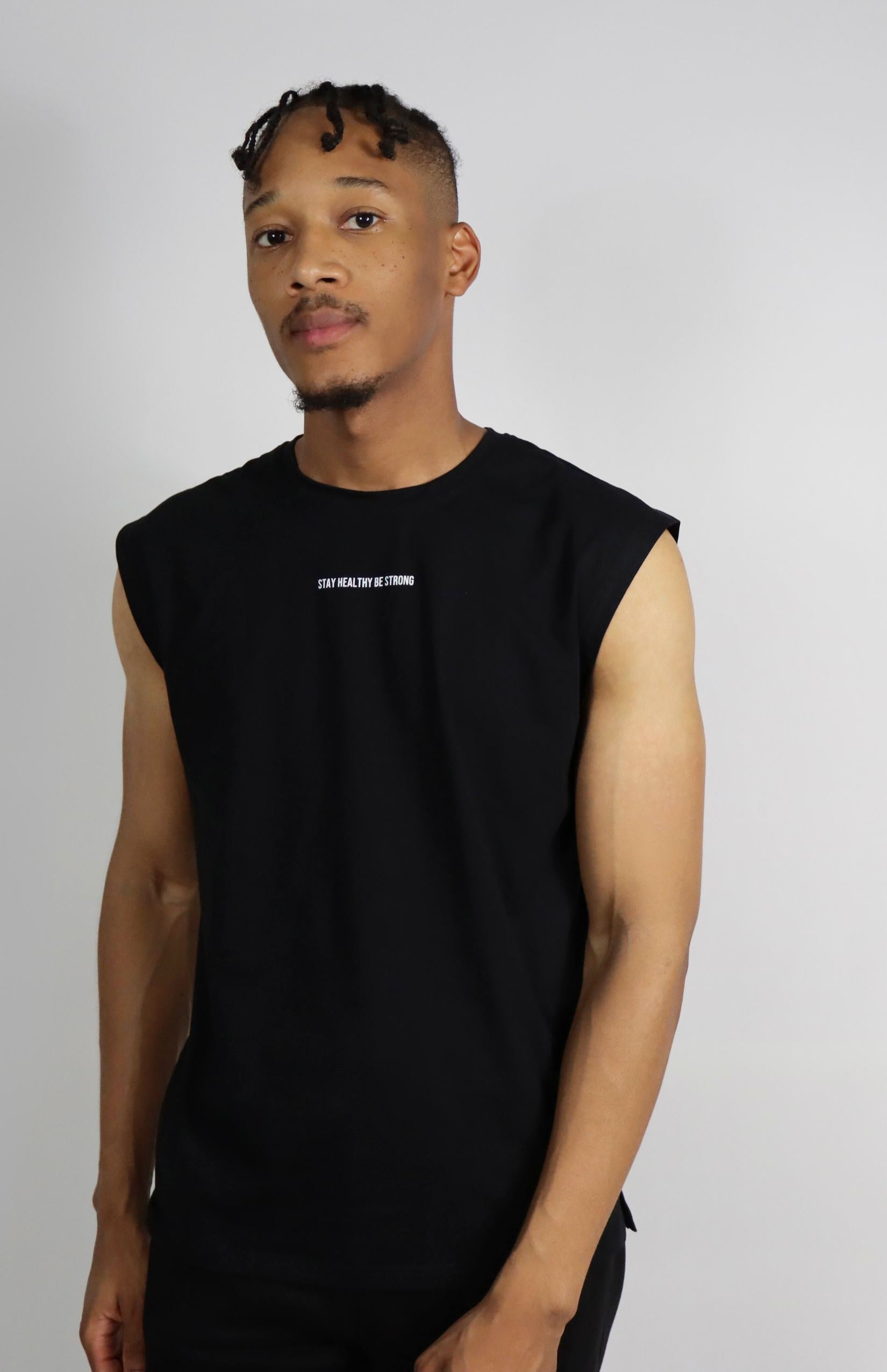 black oversized cutoff