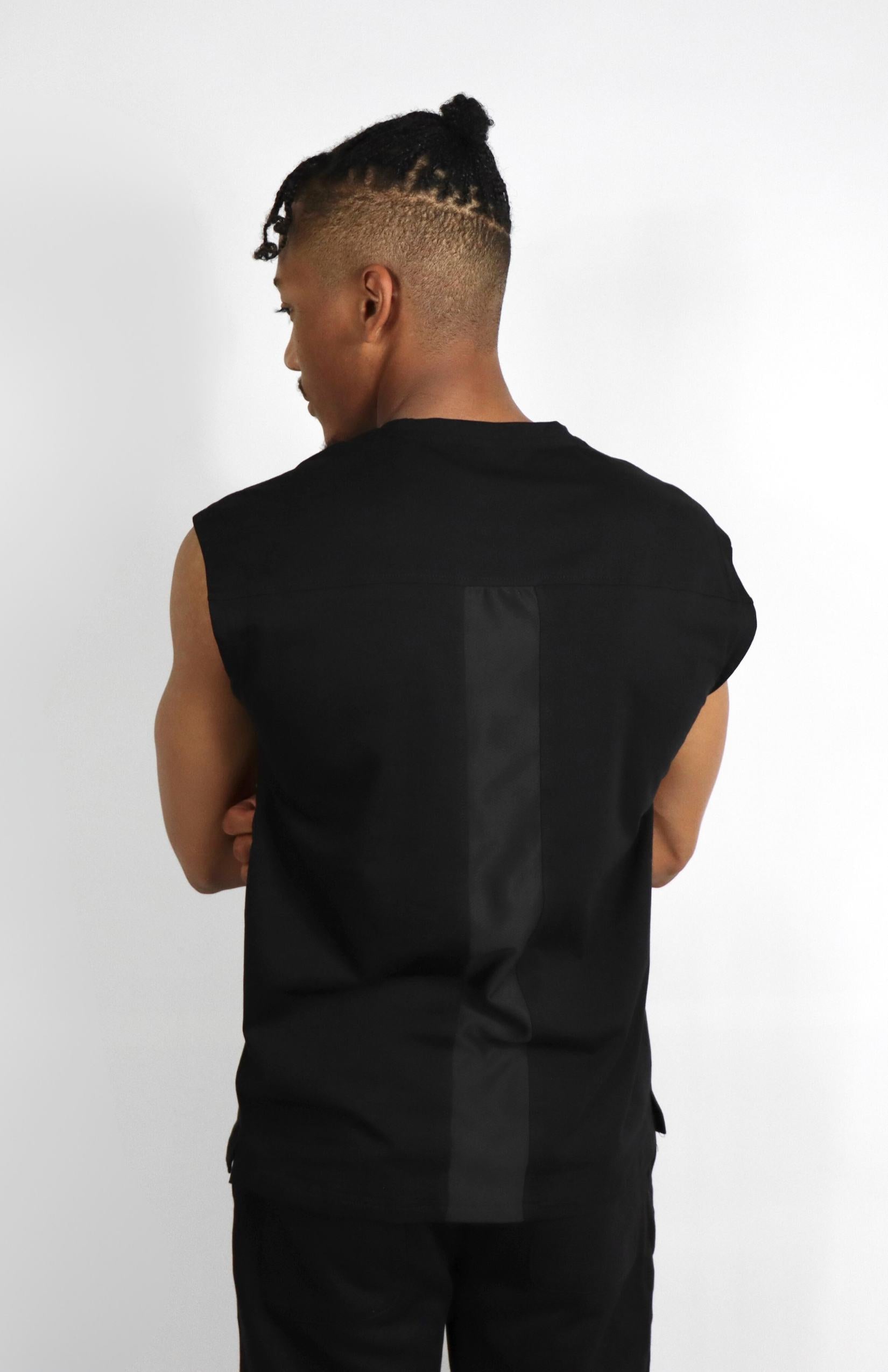 black oversized cutoff