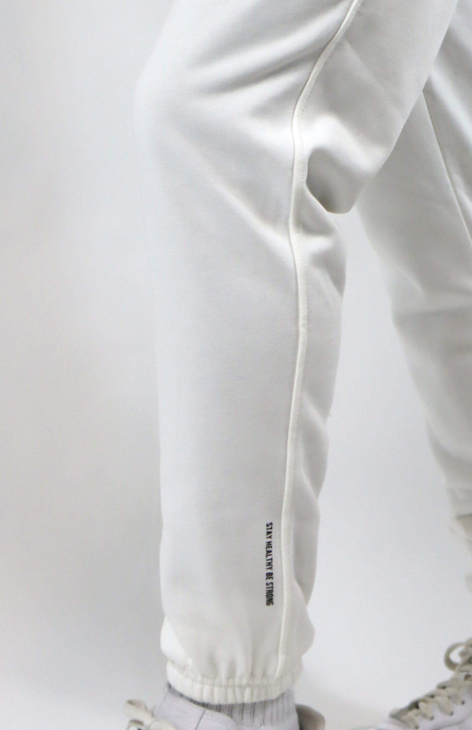 White oversized French Terry joggers
