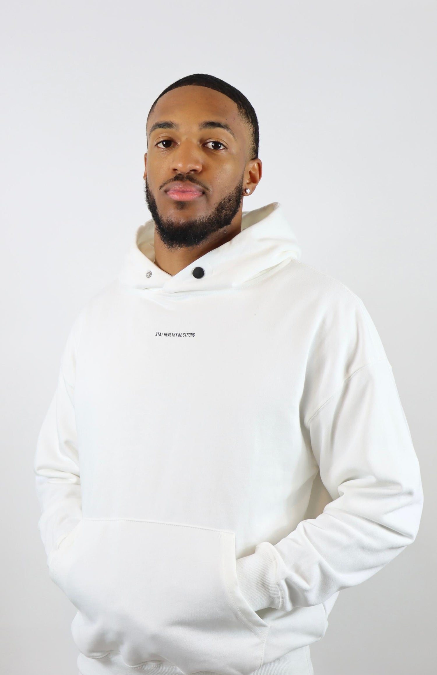 White oversized pullover hoodie