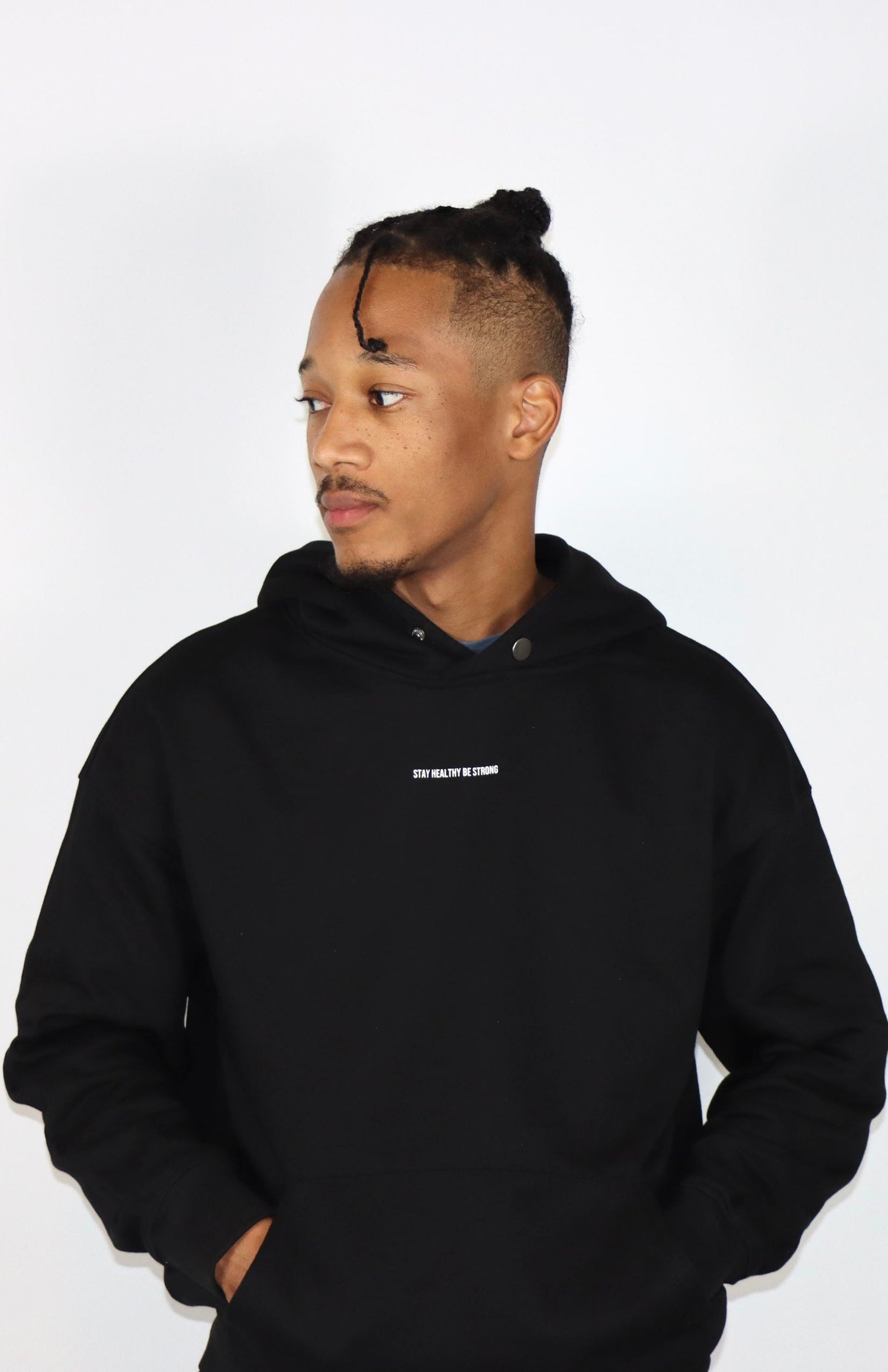 Black oversized pullover hoodie