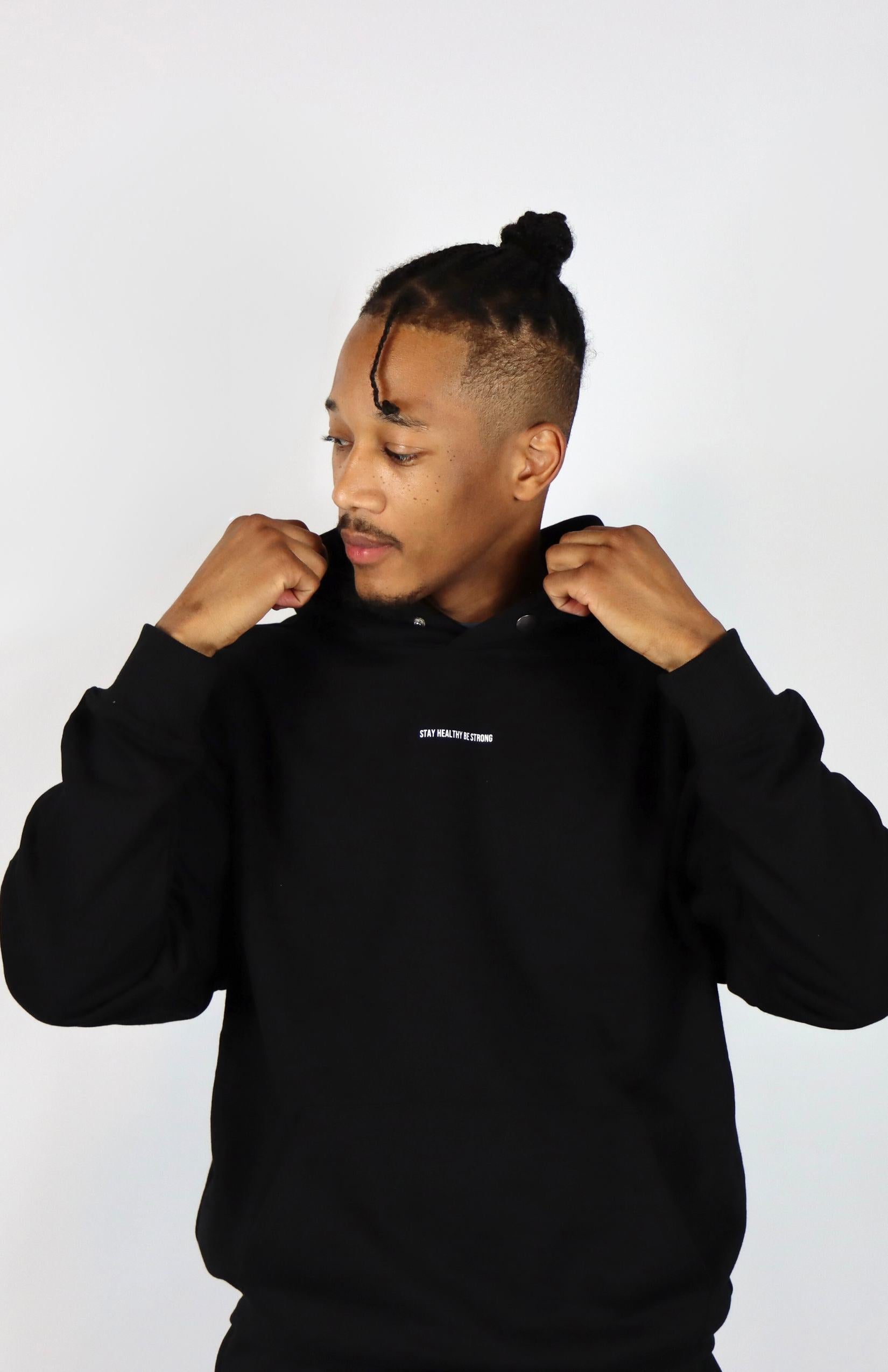 Black oversized pullover hoodie