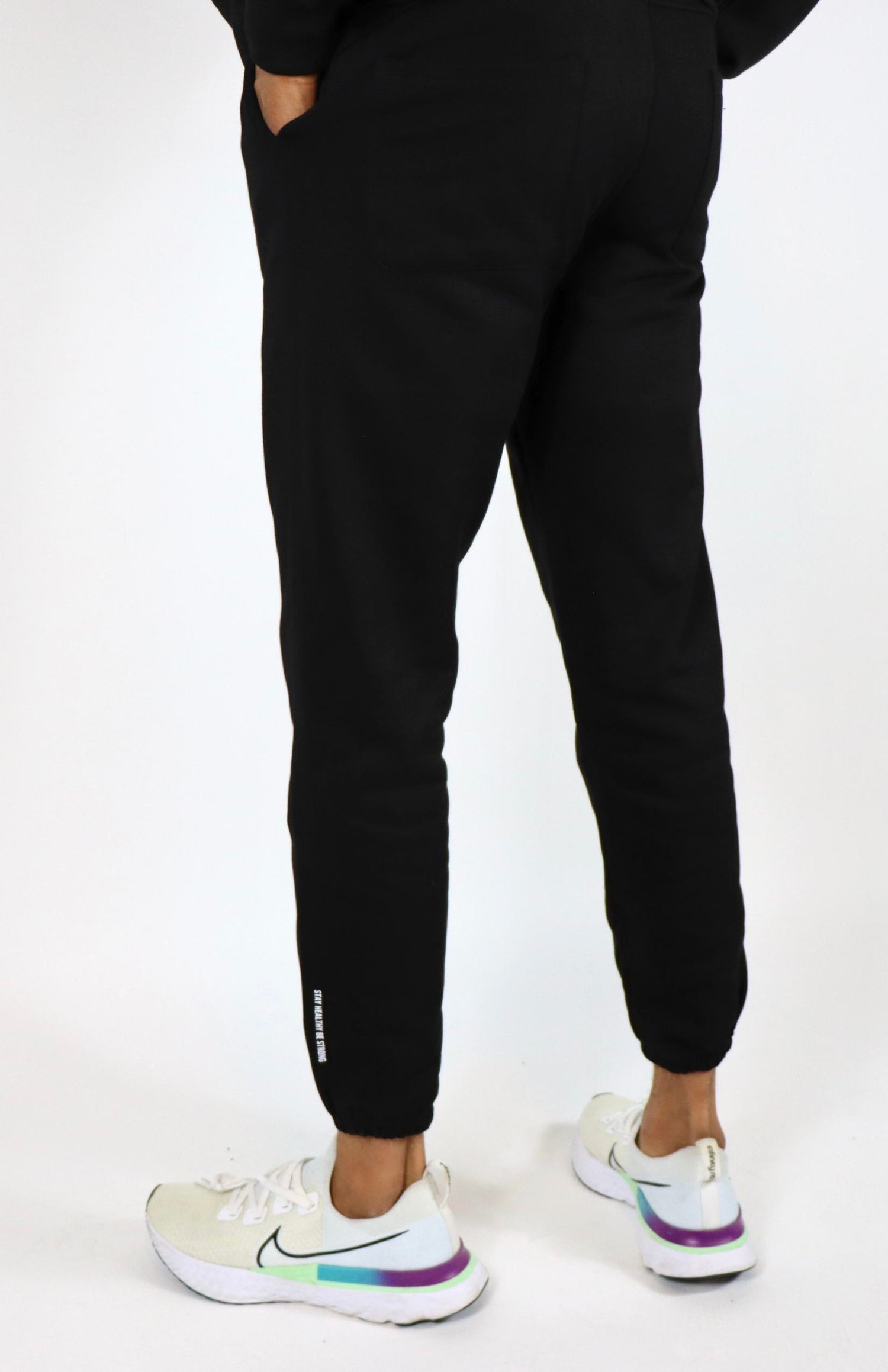 Black french terry oversized joggers