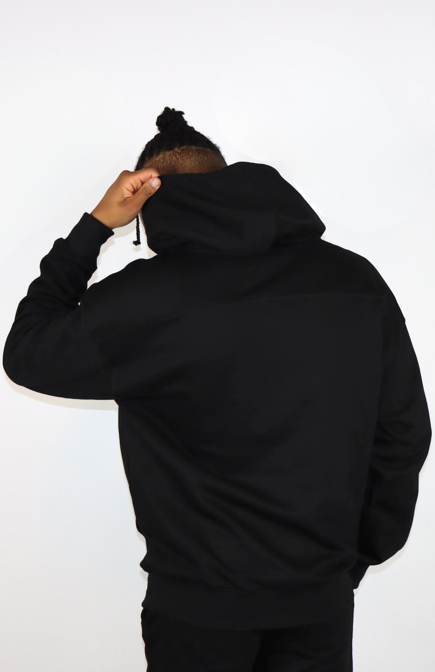 Black oversized pullover hoodie