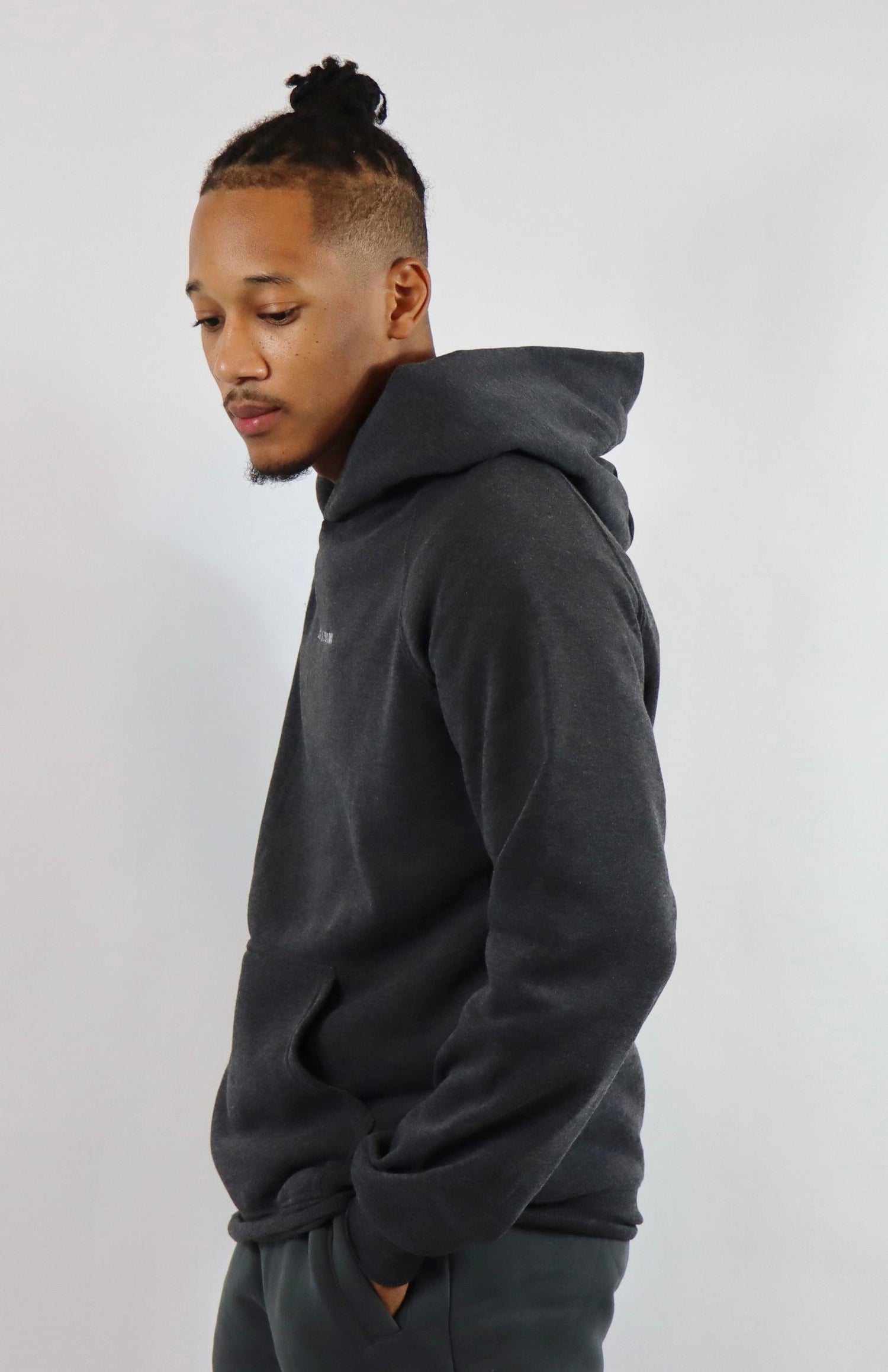 Vintage dark gray oversized fleece hoodie