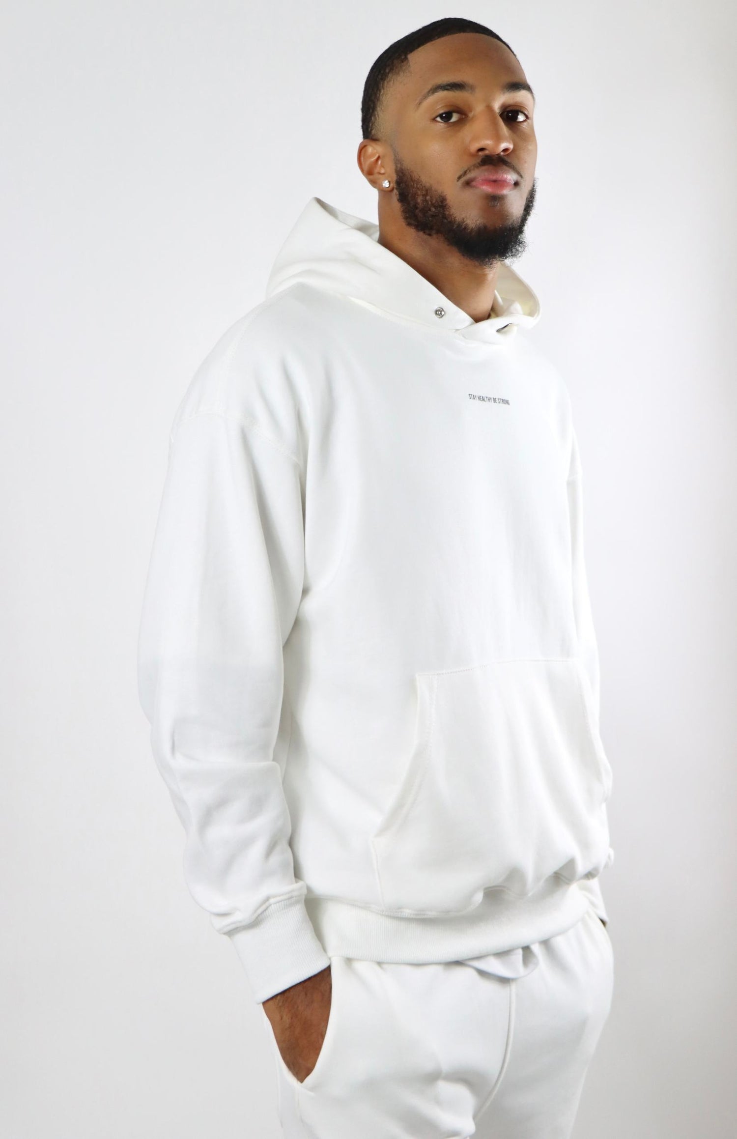 White oversized pullover hoodie