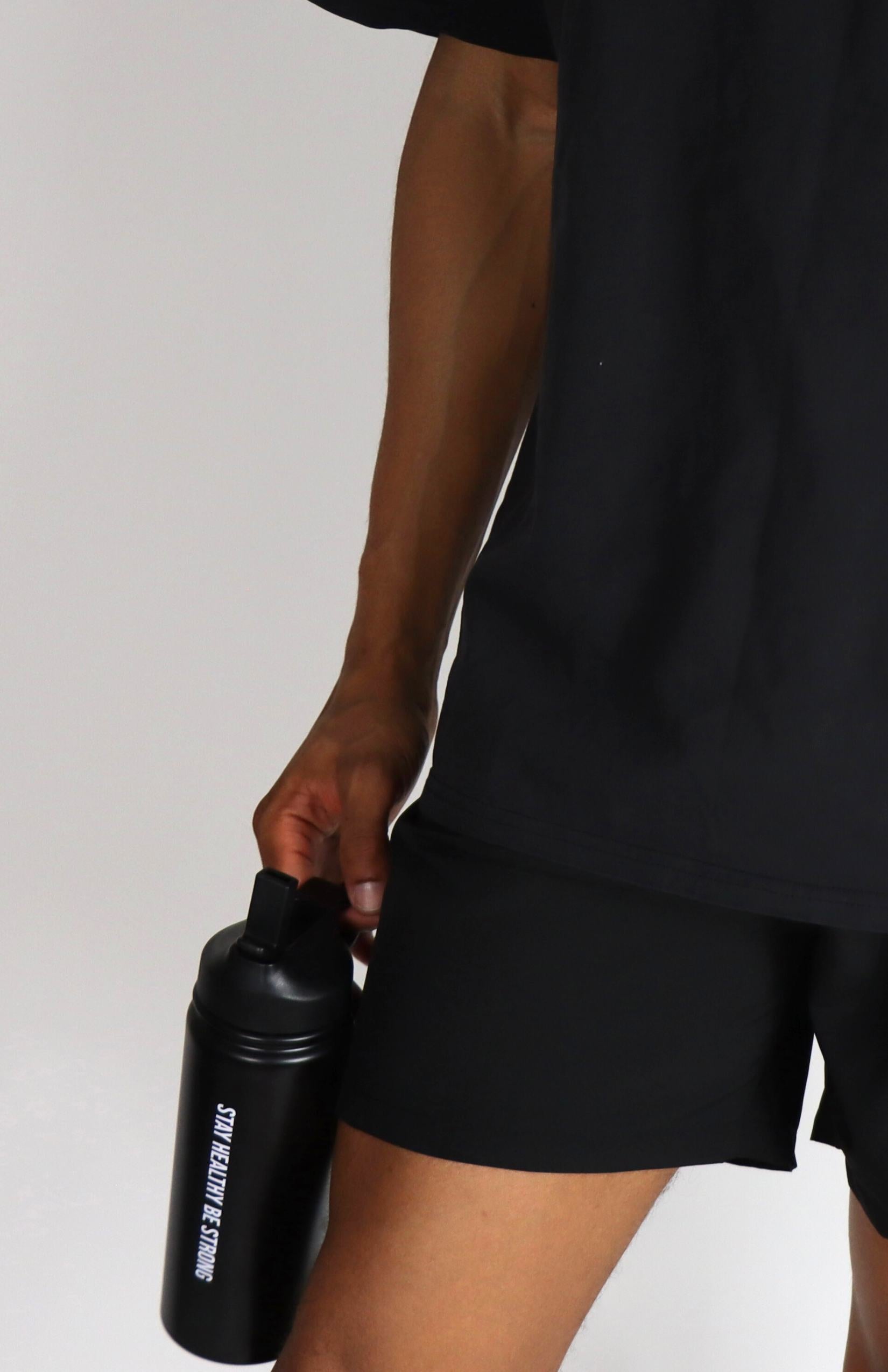 black stainless steel bottle