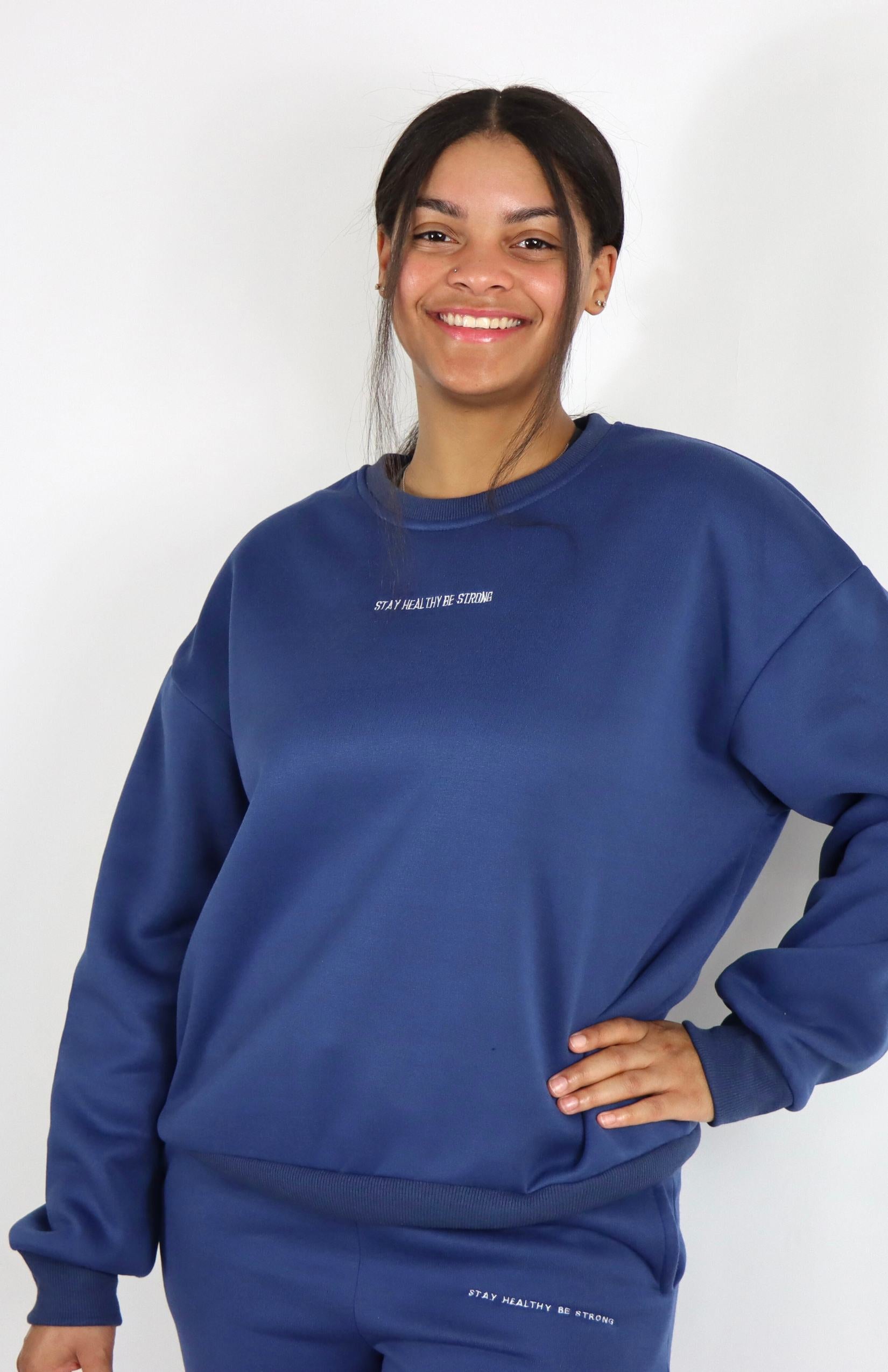 Navy crewneck sweatshirt