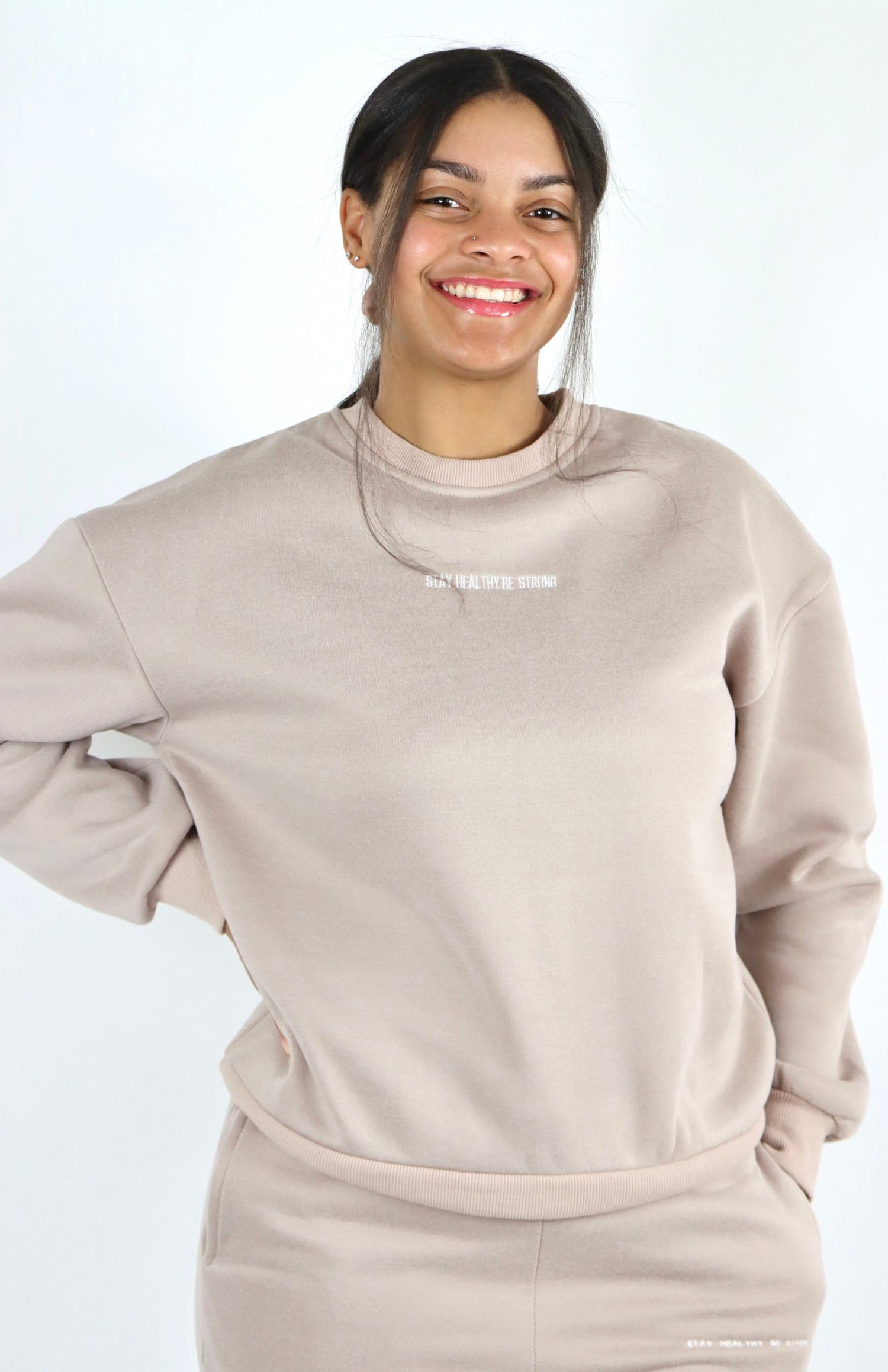 Khaki crewneck sweatshirt