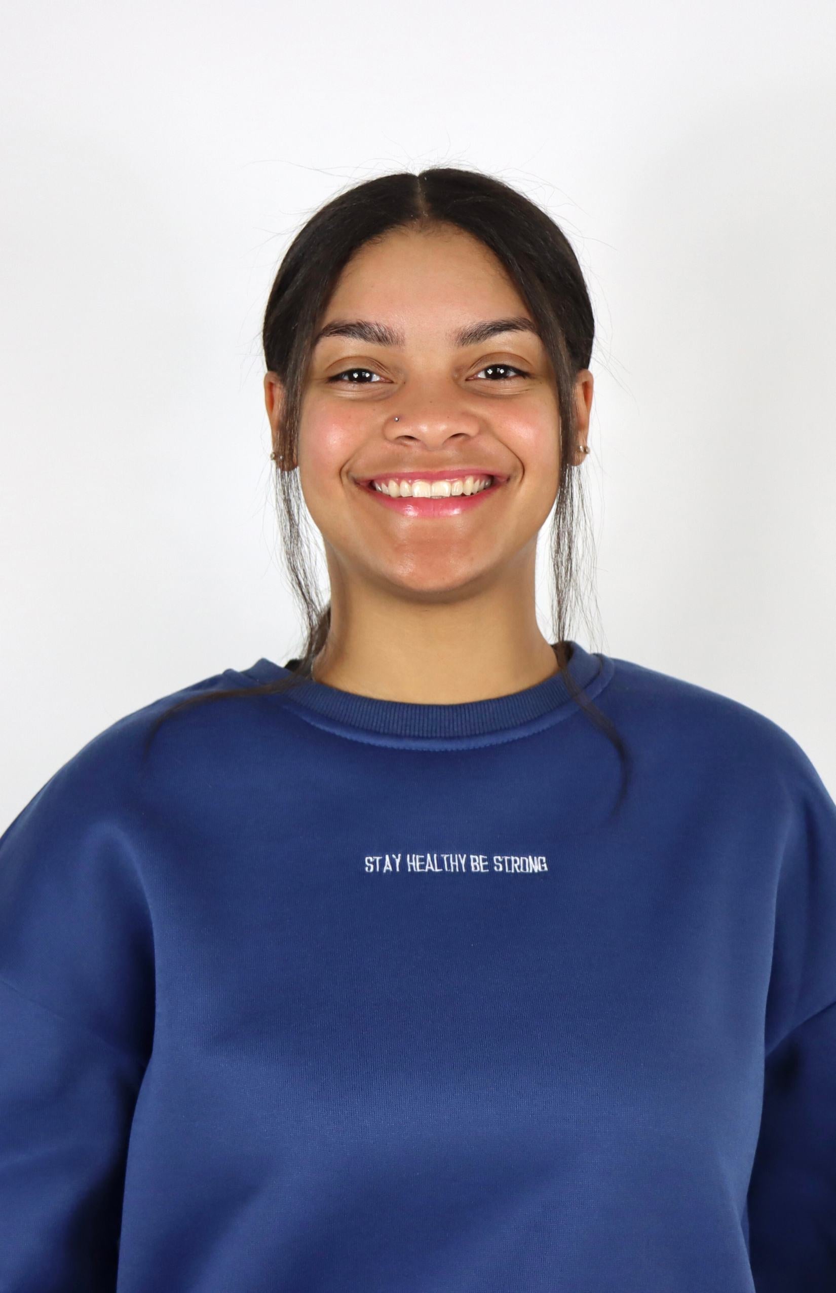Navy crewneck sweatshirt