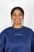 Navy crewneck sweatshirt