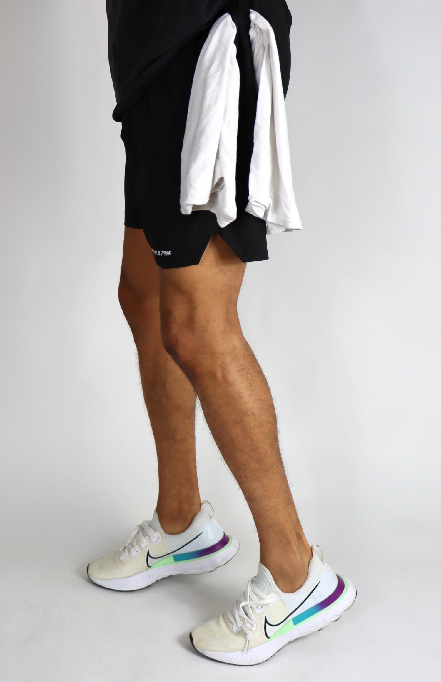 black unlined running shorts