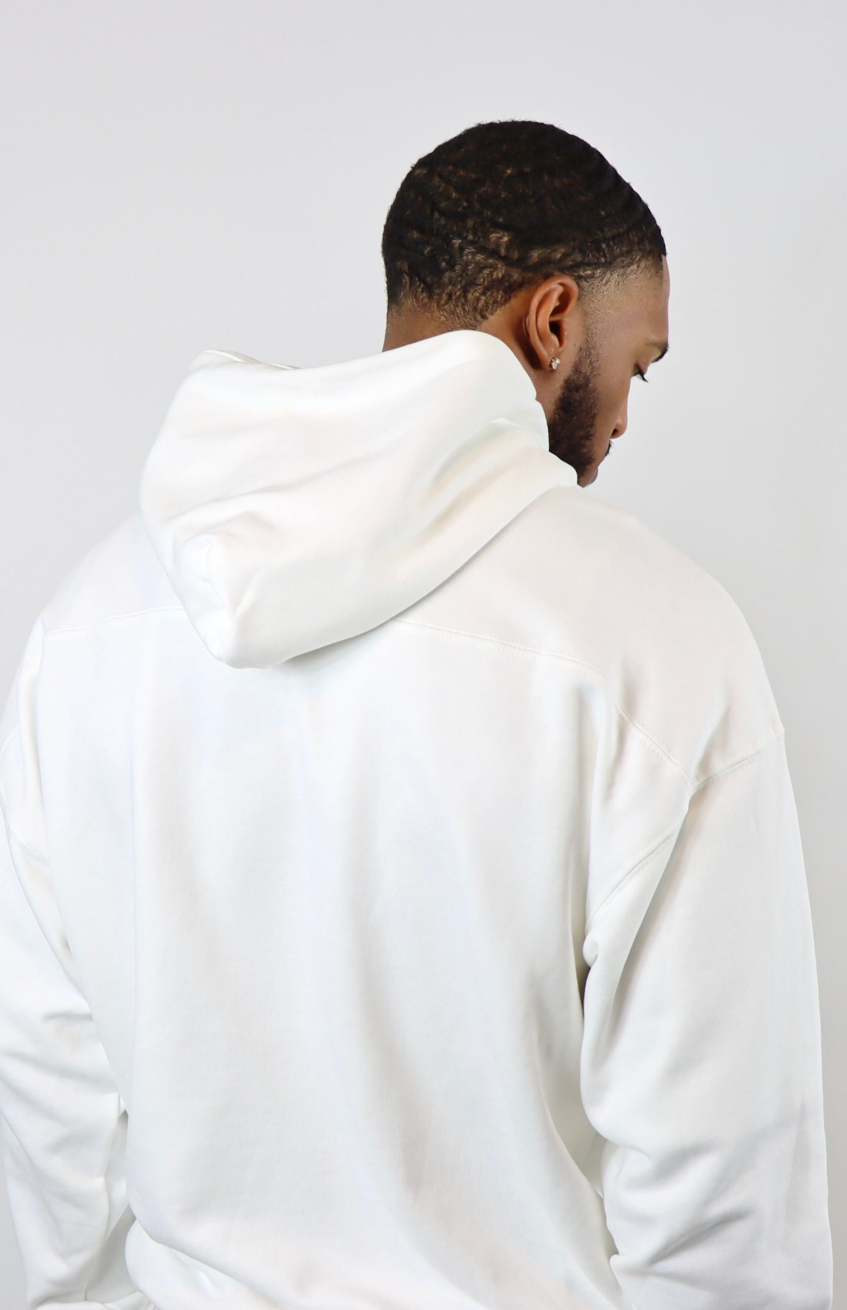 White oversized pullover hoodie 