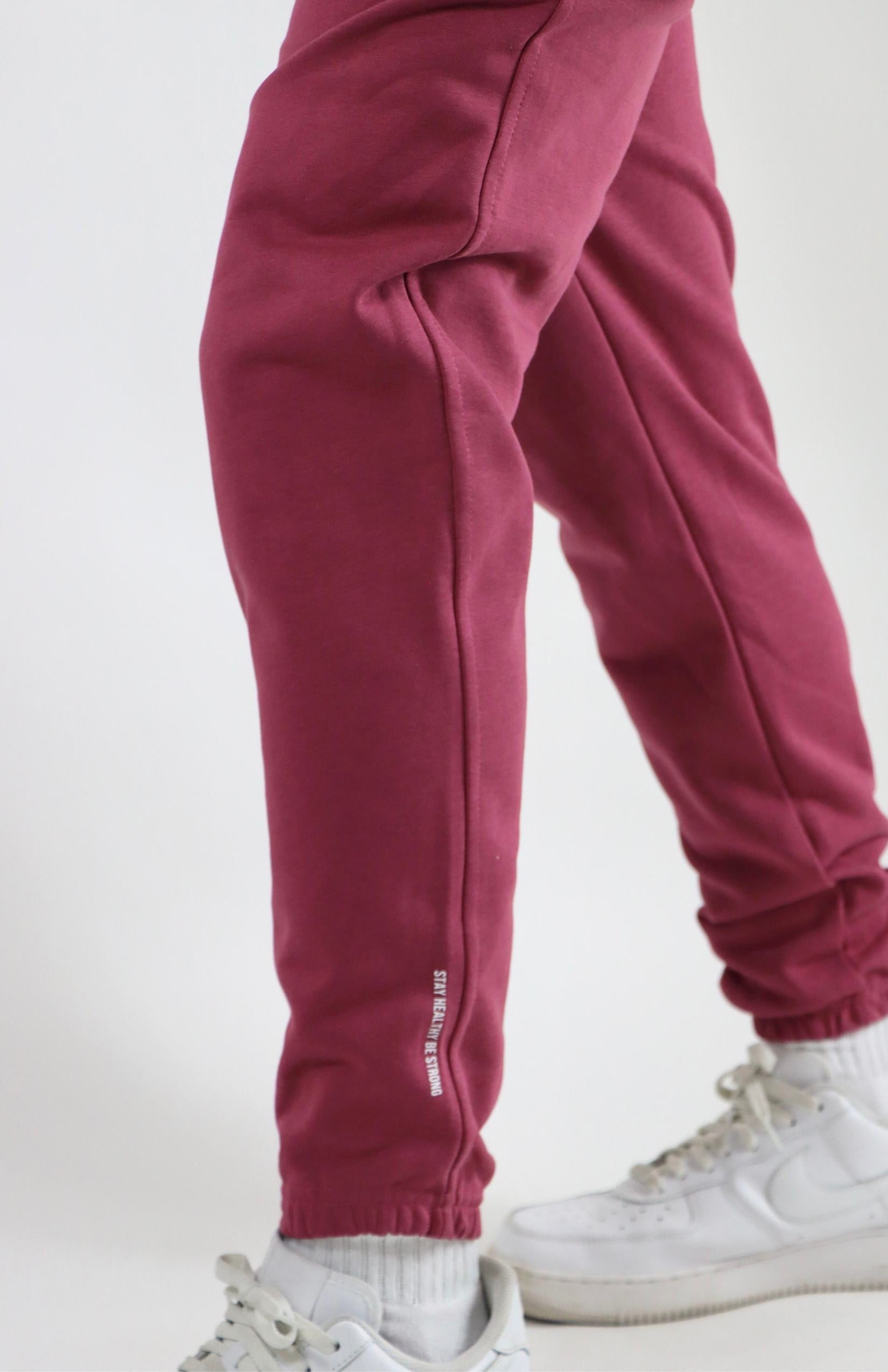 Burgundy oversized French Terry joggers 