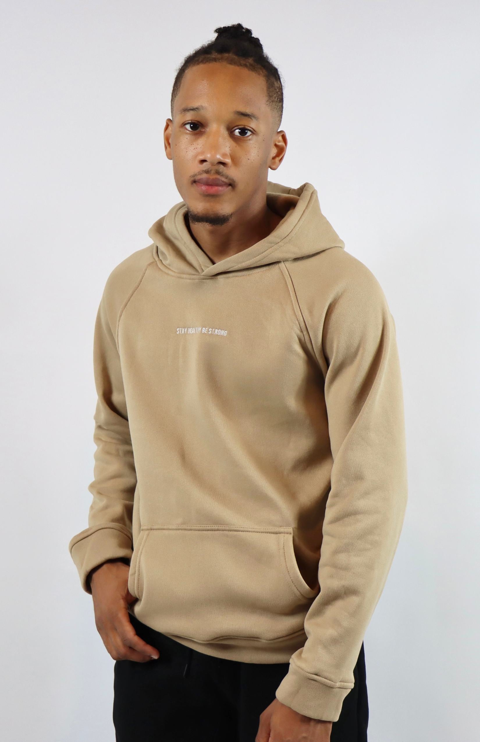 Khaki oversized fleece hoodie