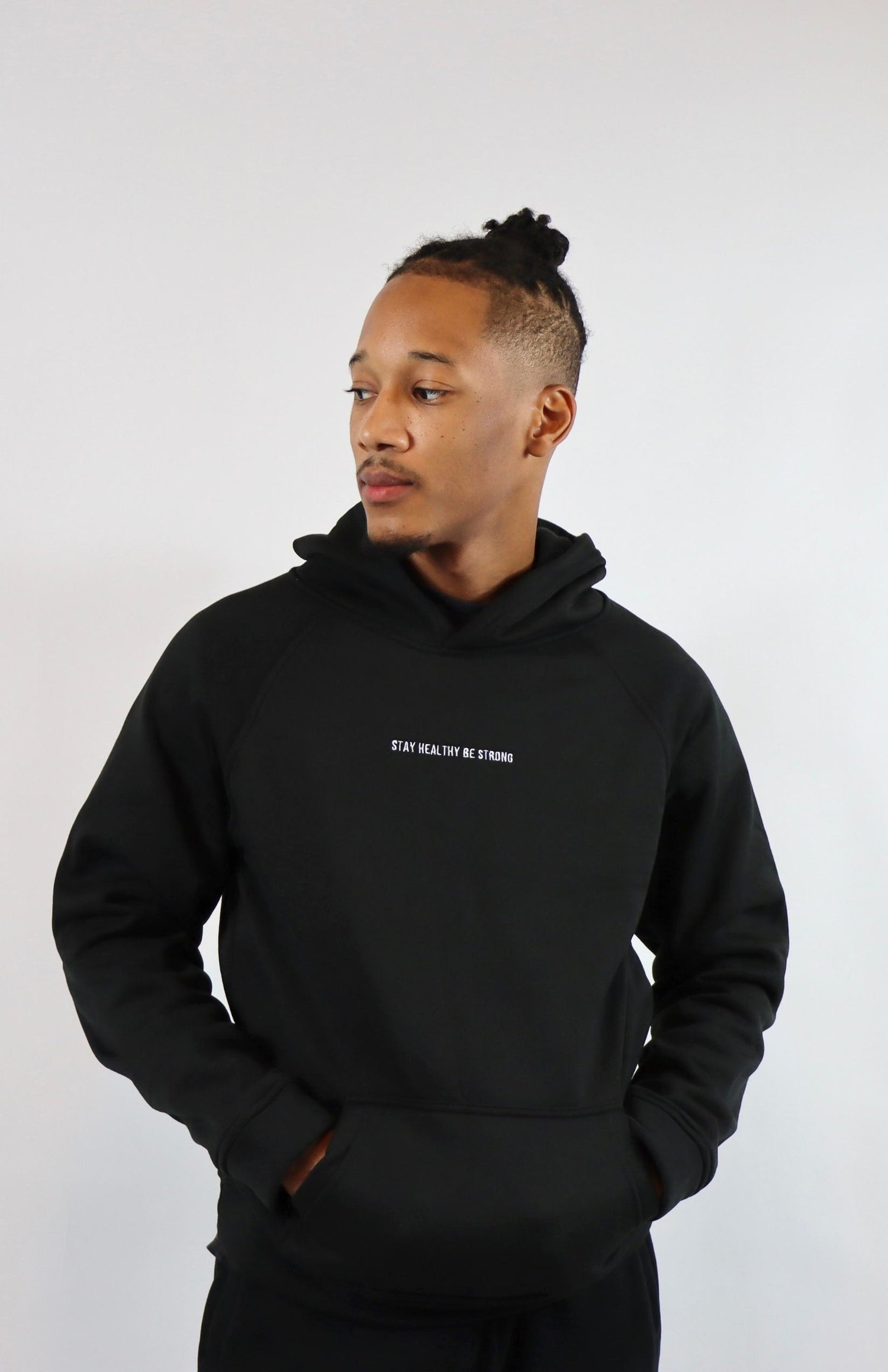 Black oversized fleece hoodie