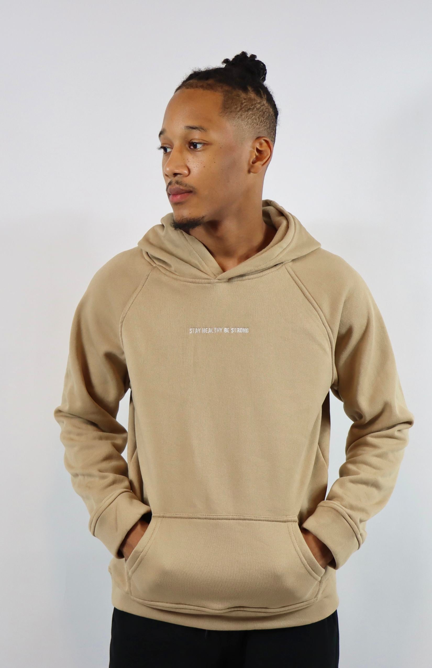 Khaki oversized fleece hoodie