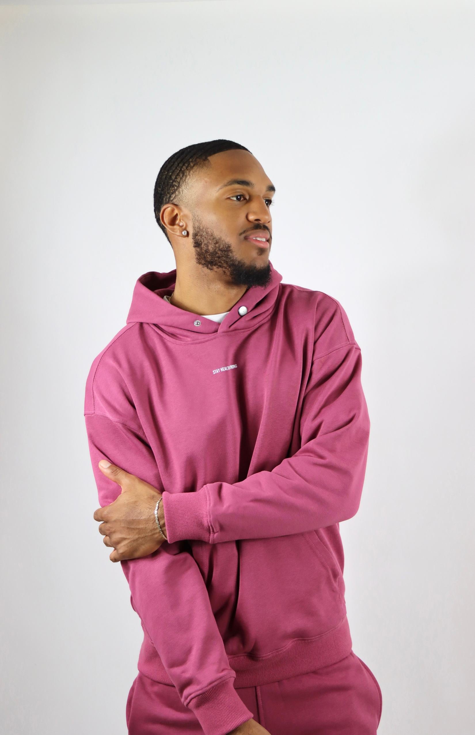 Burgundy oversized pullover hoodie 