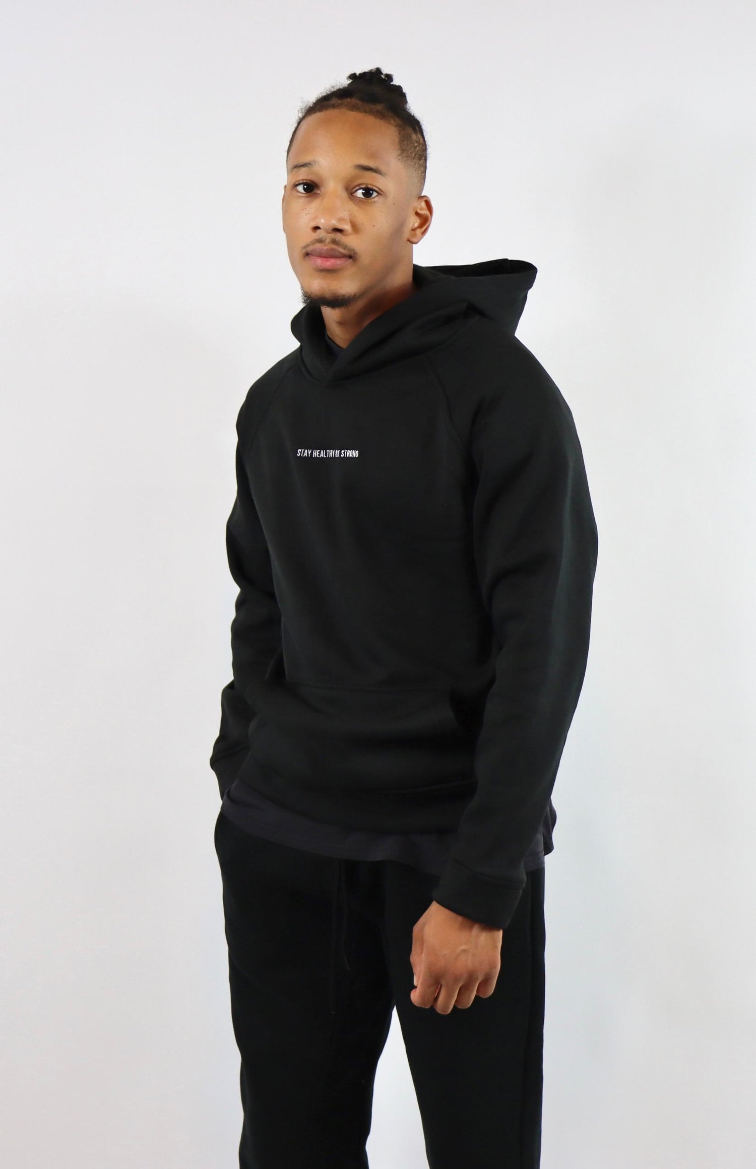 Black oversized fleece hoodie