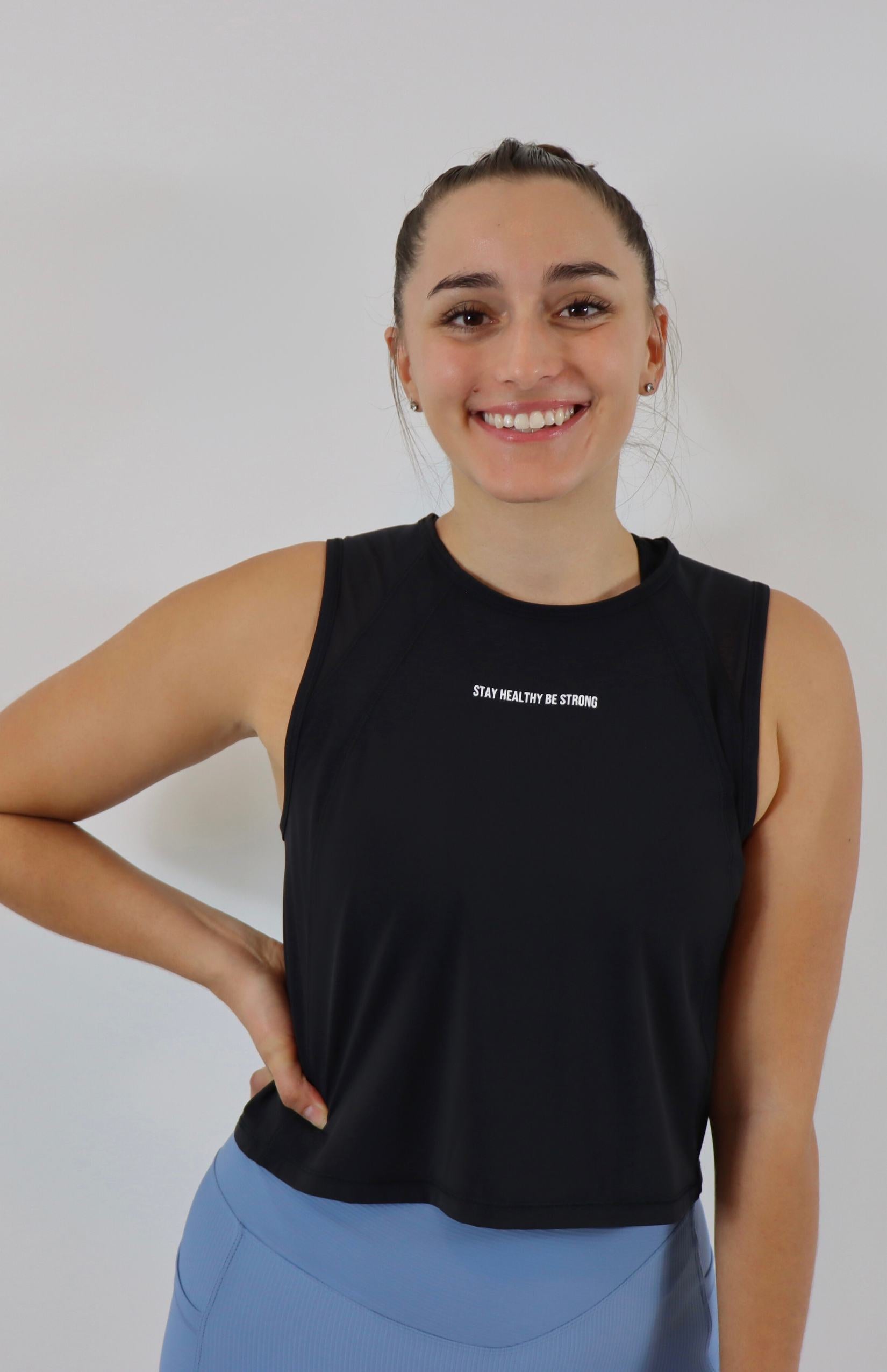 Black cropped sleeveless tank top 