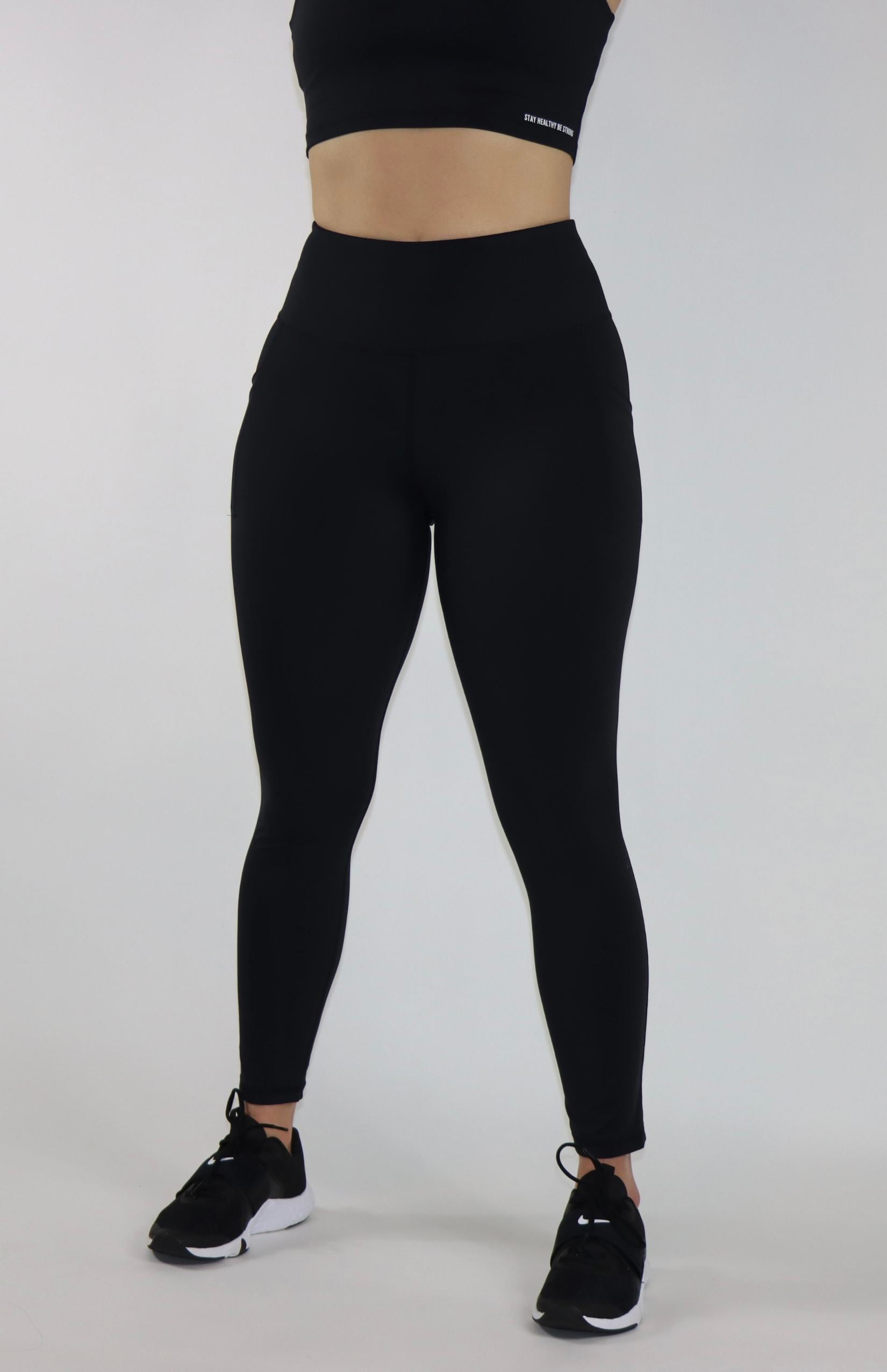 Black high waist pocket leggings