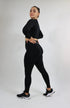 Black amplify leggings with black amplify long sleeve crop top 
